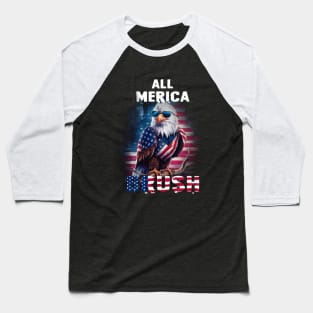 All Merica Brush Eagle USA 4th July Baseball T-Shirt